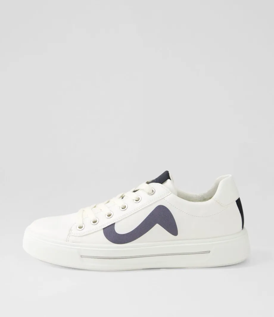 Courtyard 402 Weiss Schwarz Leather Sneakers<ARA Discount