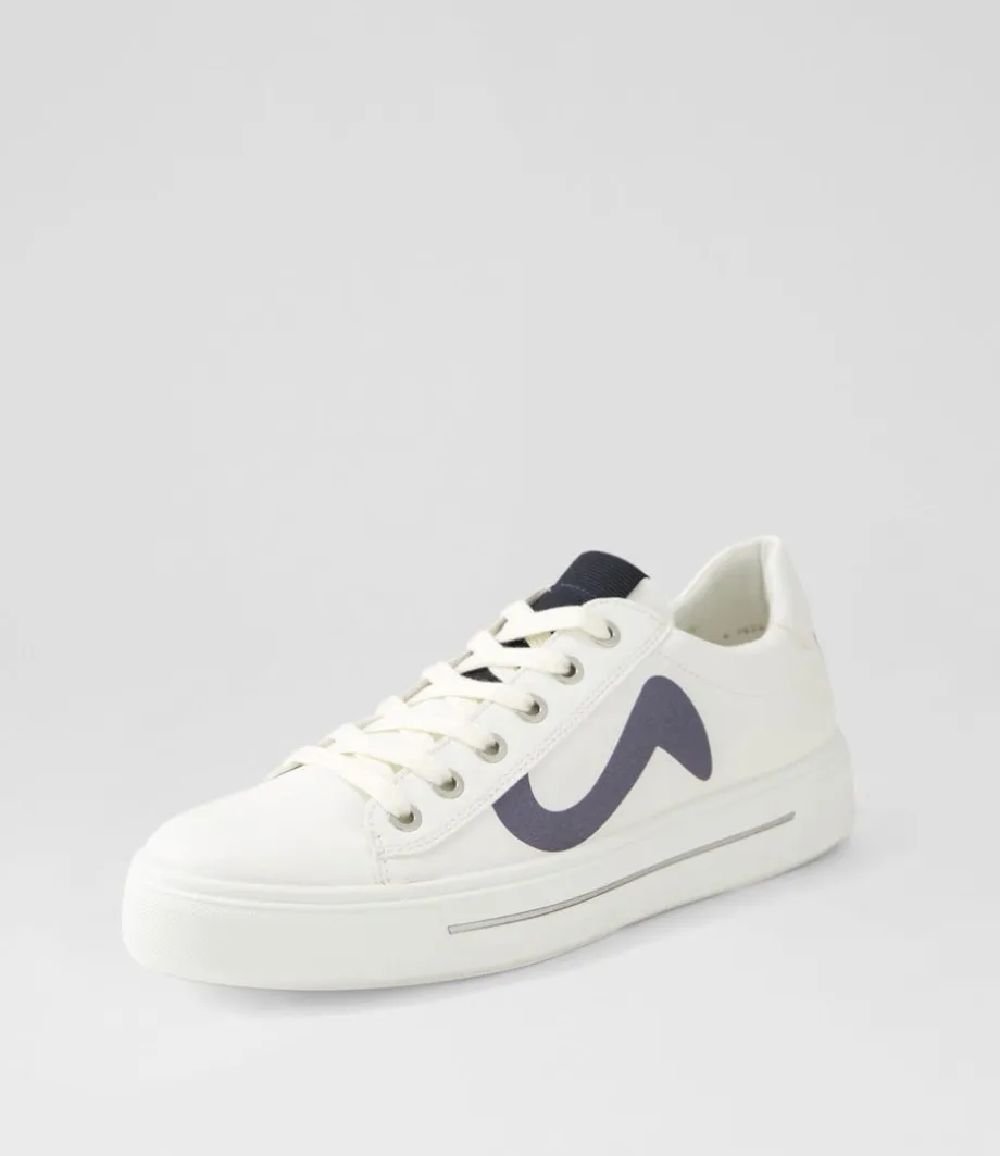 Courtyard 402 Weiss Schwarz Leather Sneakers<ARA Discount