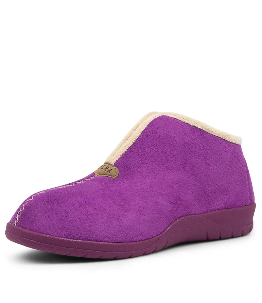 Cuddles W Purple Microsuede Slippers<ZIERA Sale