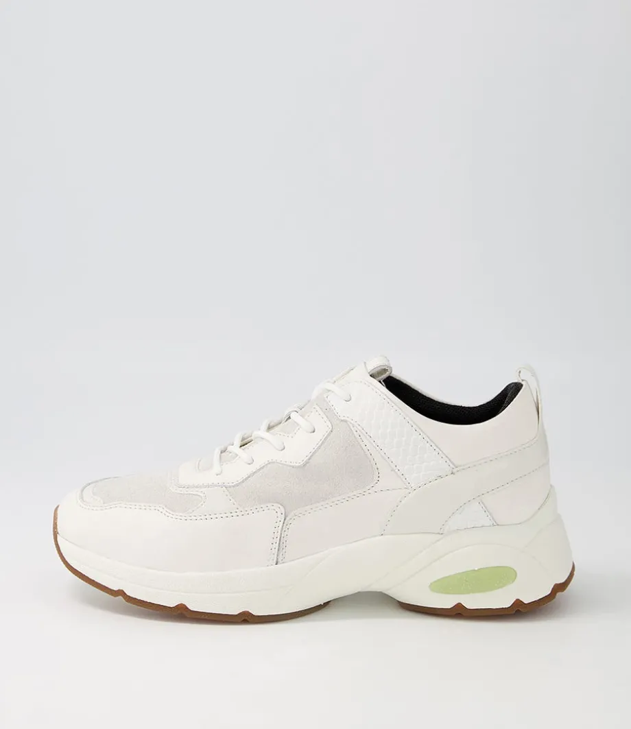 D Alhour A White Leather Suede Sneakers<GEOX Outlet