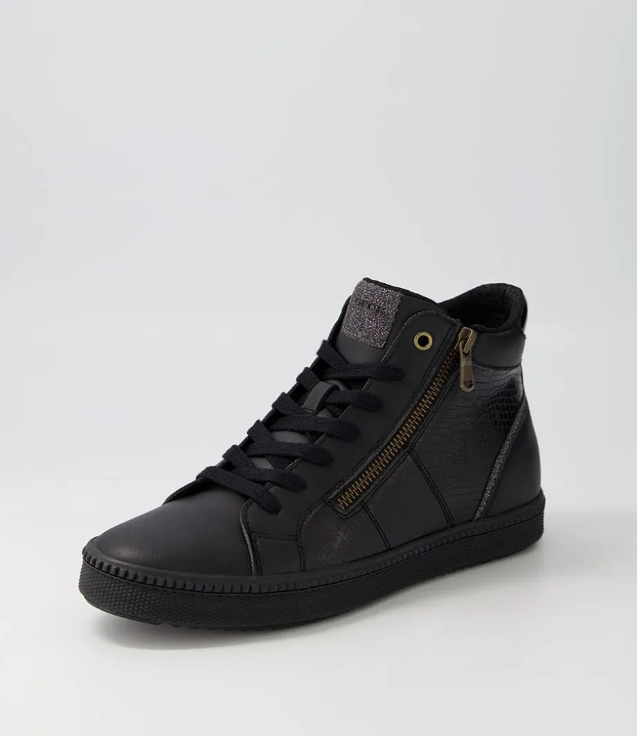 D Blomiee B Black Leather Sneakers<GEOX Flash Sale