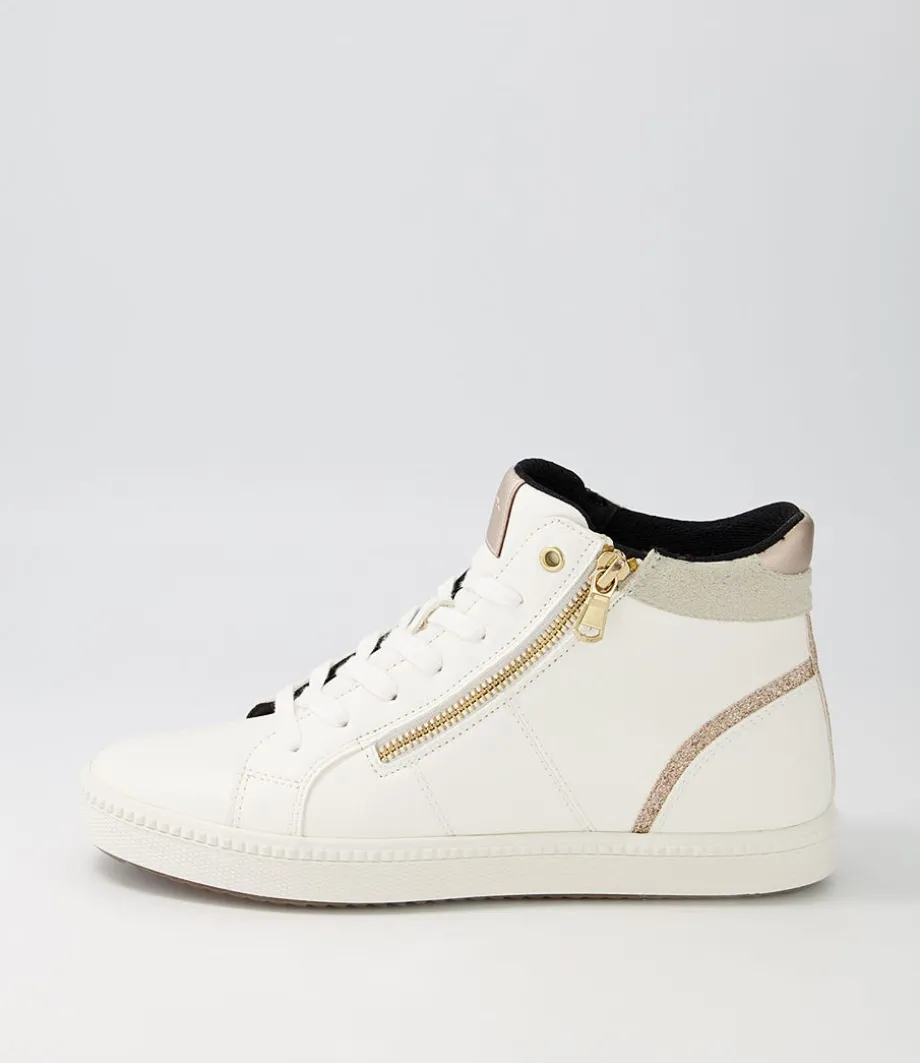 D Blomiee B White Syn Leather Sneakers<GEOX Store