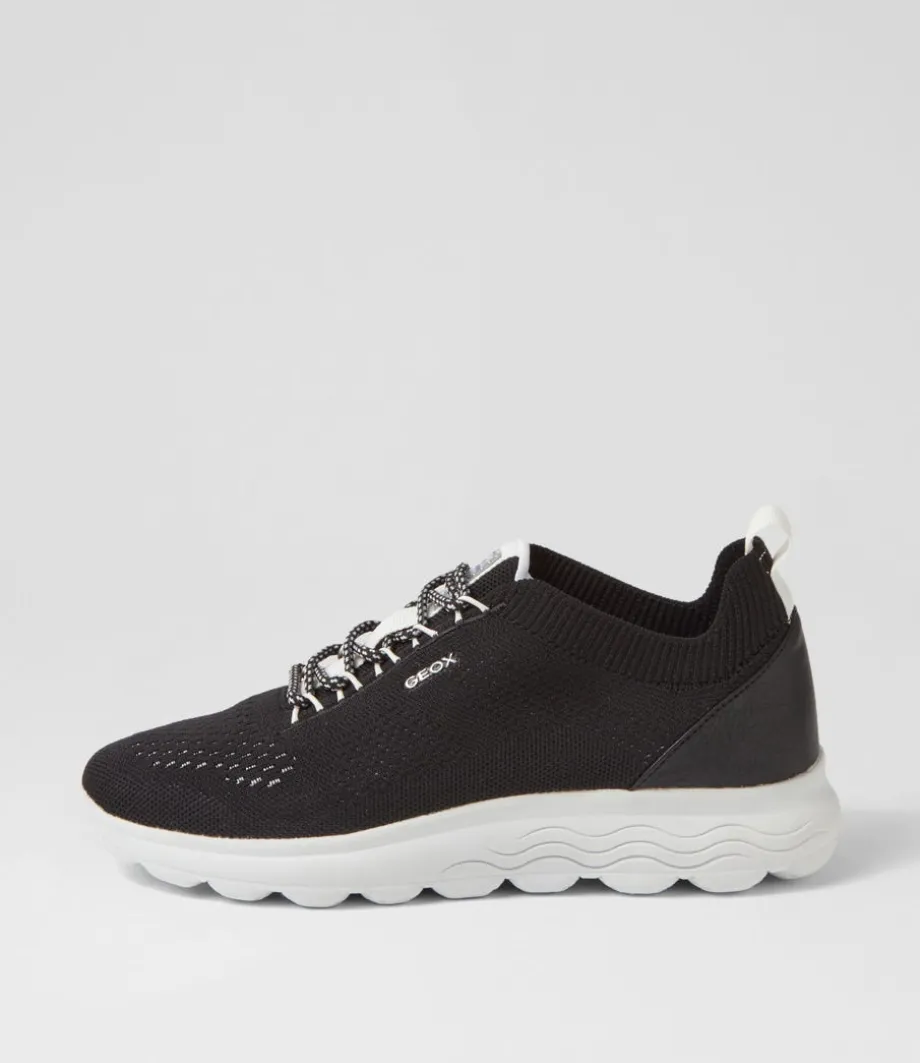 D Spherica A Black White Knit Sneakers<GEOX Flash Sale