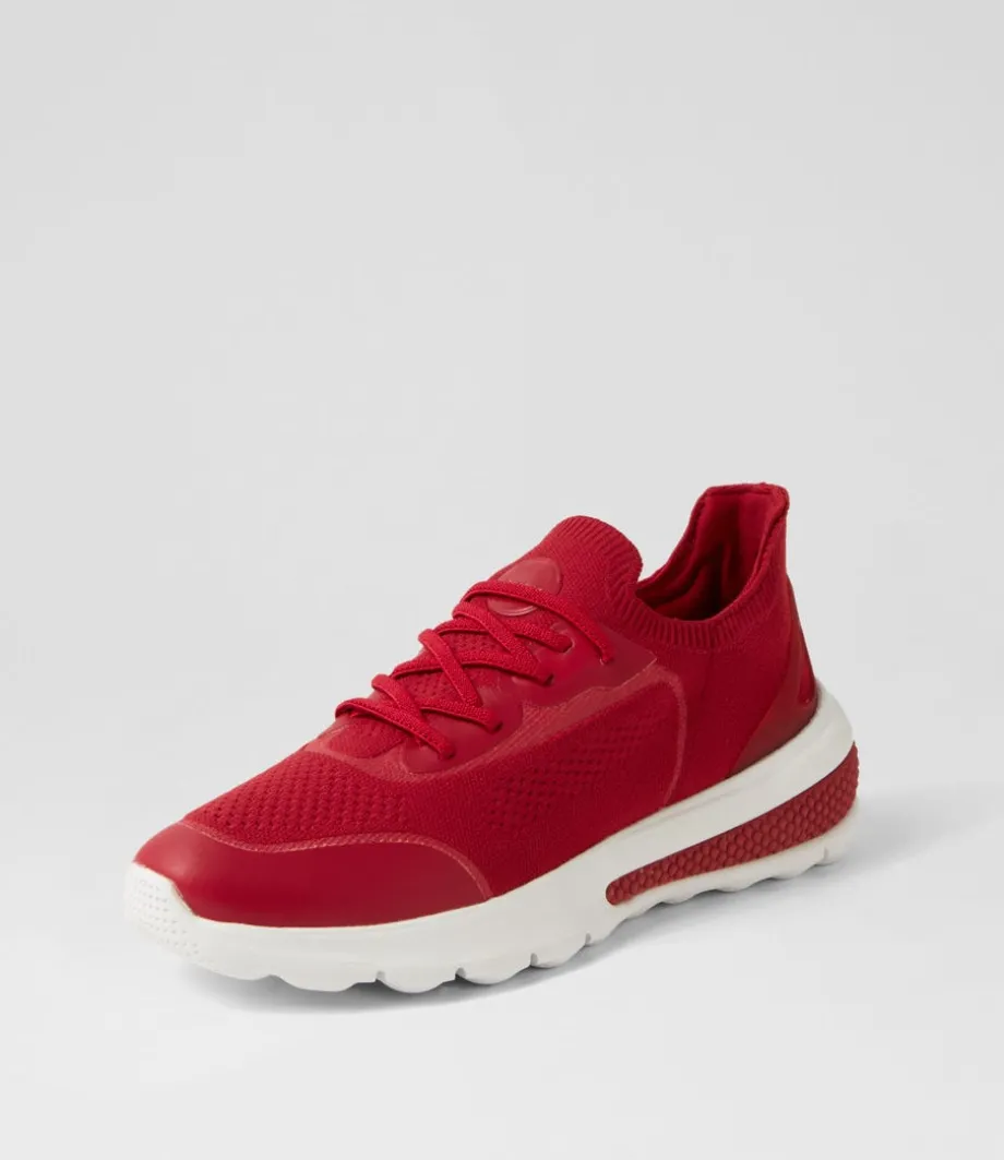 D Spherica Actif A Dark Red Knit Sneakers<GEOX Outlet