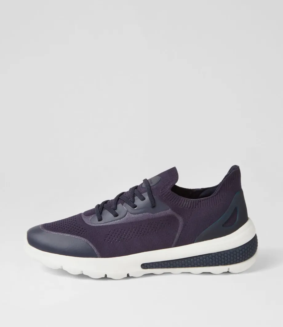 D Spherica Actif A Navy Knit Sneakers<GEOX Discount