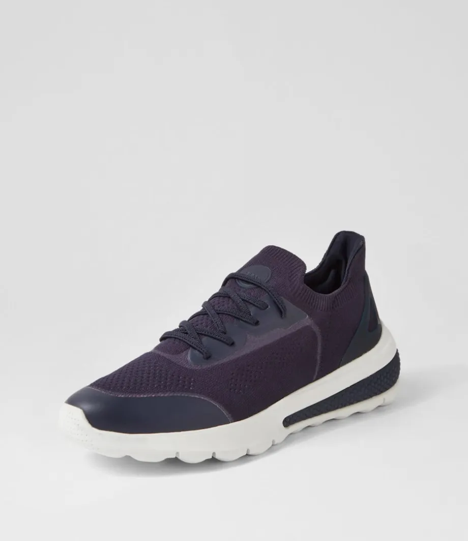 D Spherica Actif A Navy Knit Sneakers<GEOX Discount
