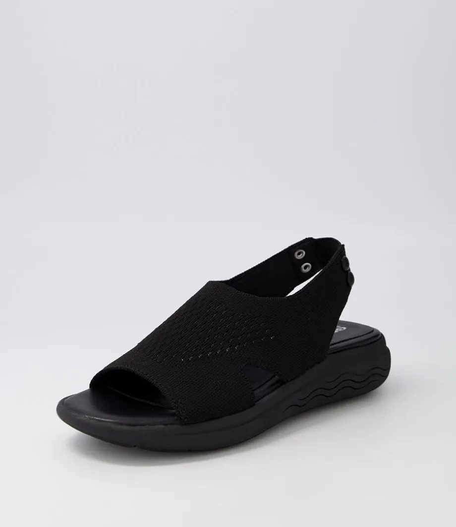 D Spherica Ec5 D Black Knit Sandals<GEOX Hot