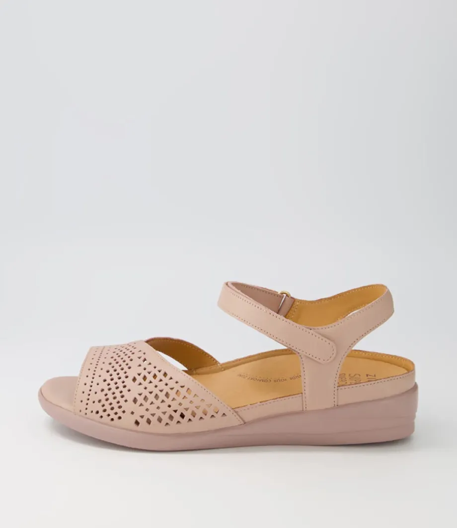 Daewon W Blush Leather Sandals<ZIERA Cheap