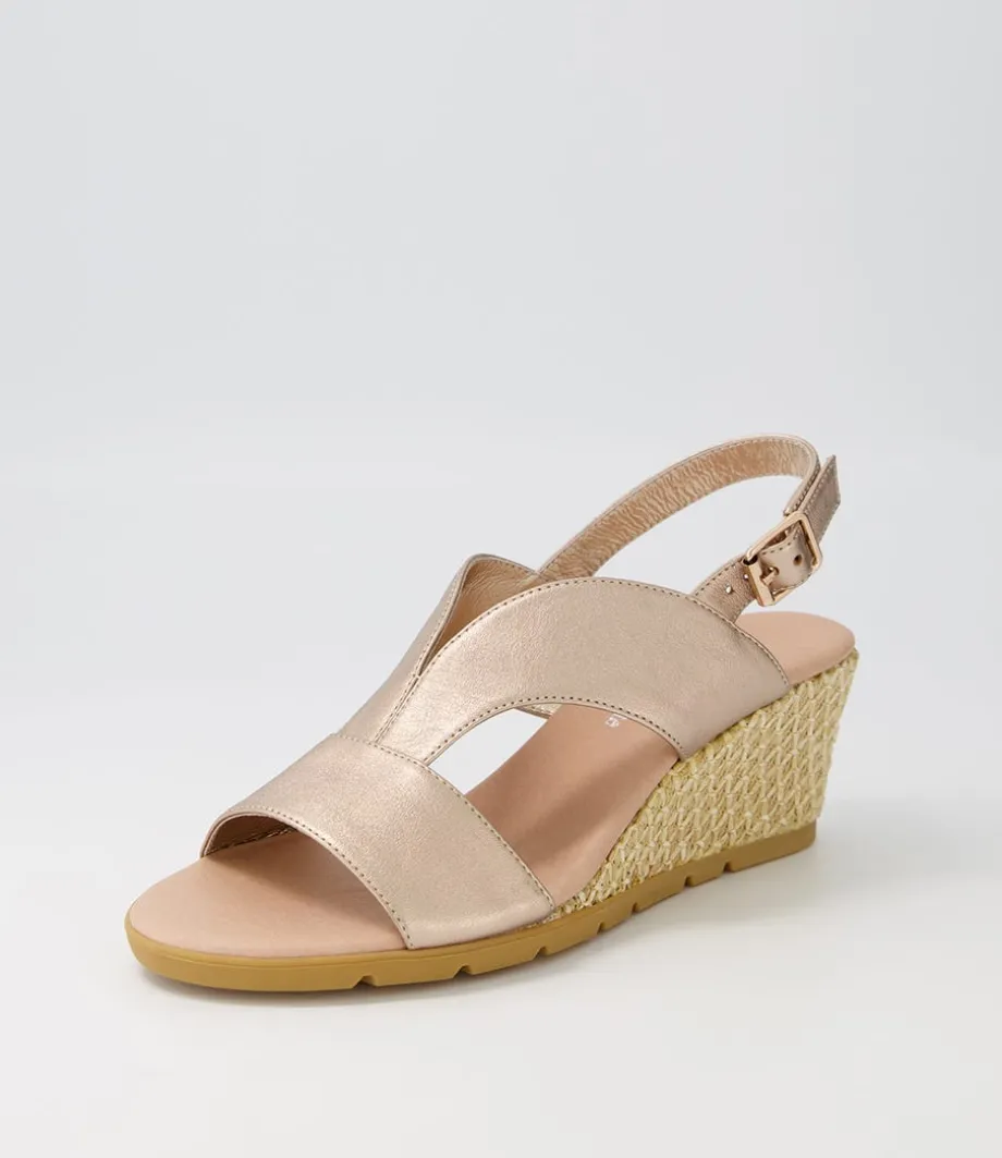 Dalia Champagne Nude Weave Leather Sandals<DJANGO & JULIETTE Online