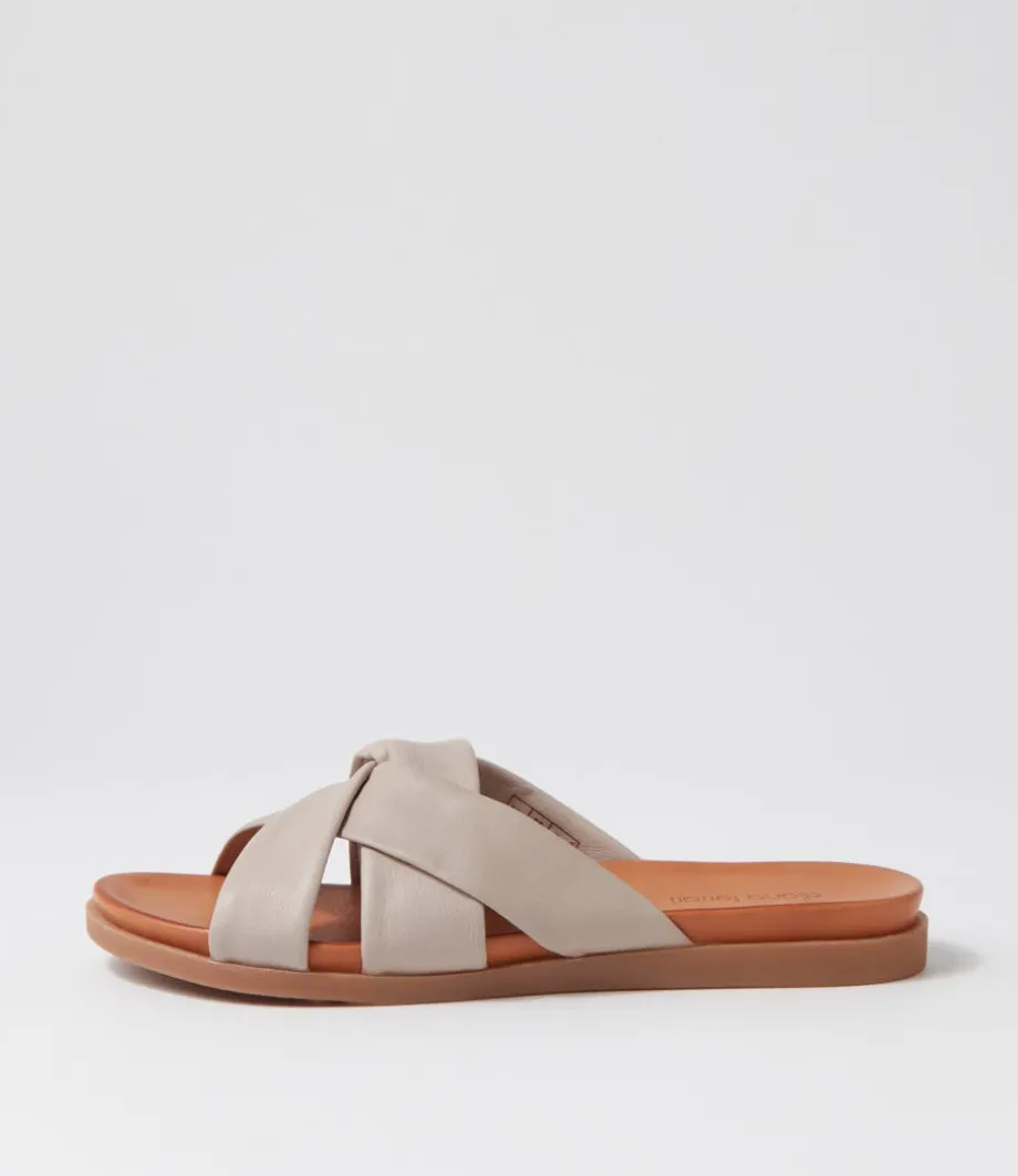 Dallas Light Taupe Leather Slides<DIANA FERRARI Clearance