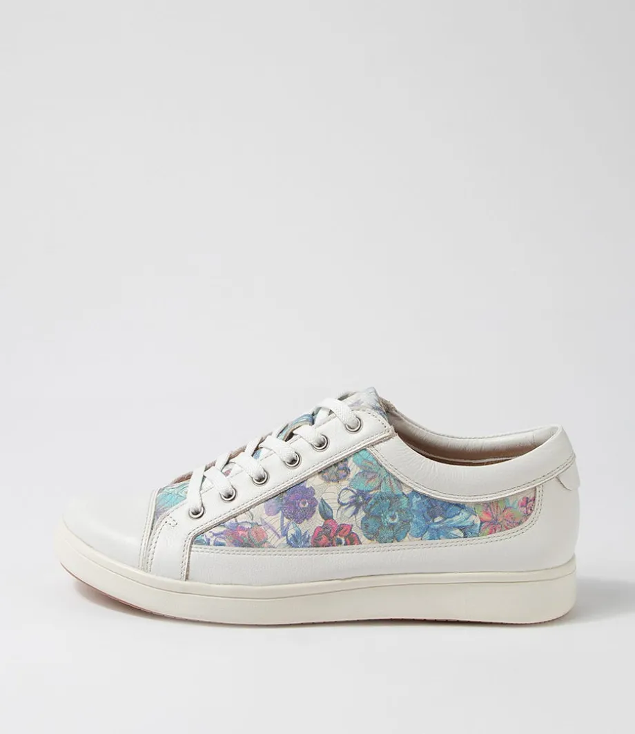 Danni Xf White Bouquet Leather Sneakers<ZIERA Best Sale