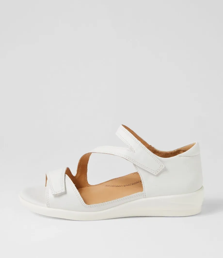 Demir W White Leather Sandals<ZIERA Cheap
