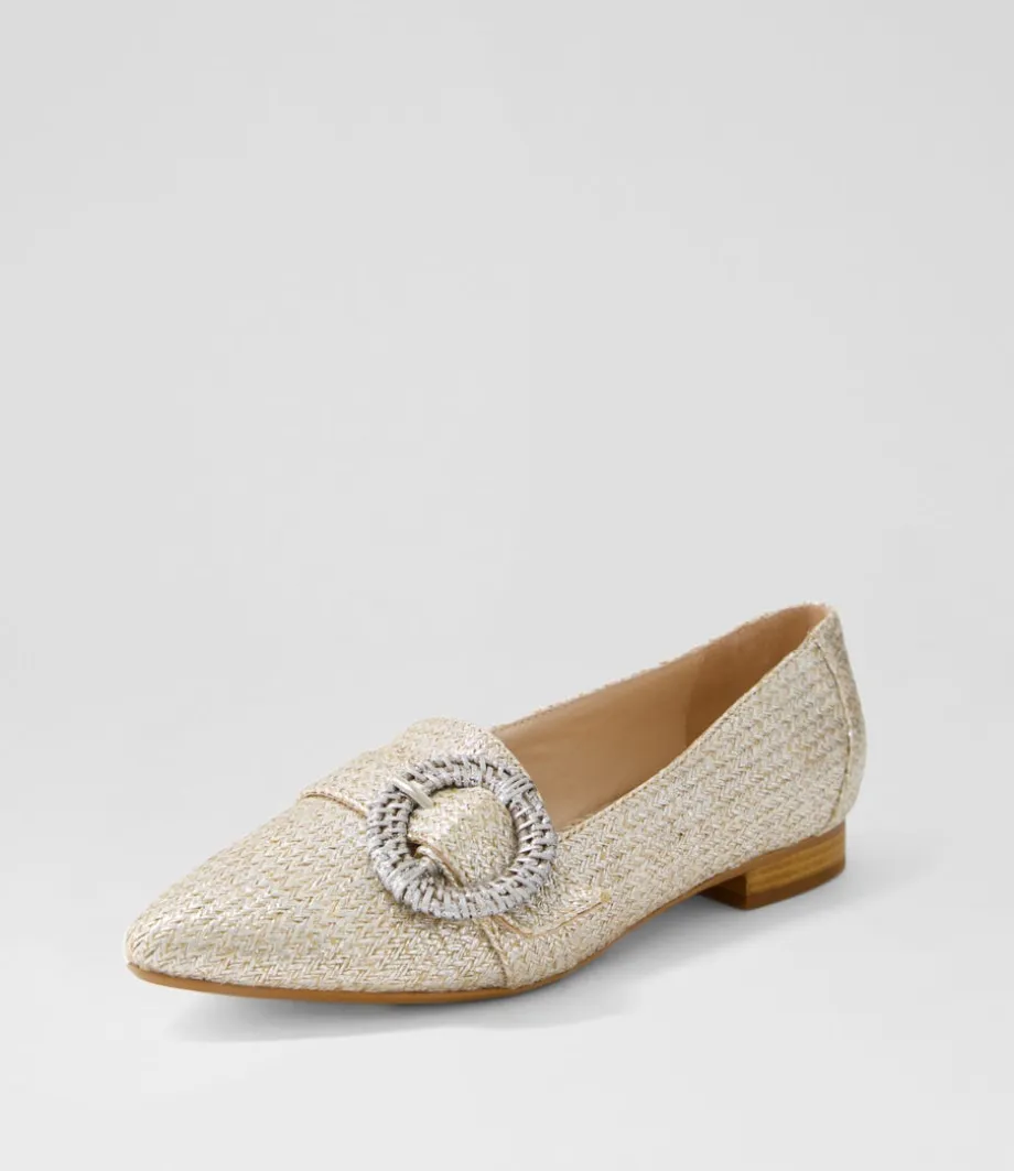 Denira Silver Wash Woven Loafers<DIANA FERRARI Cheap