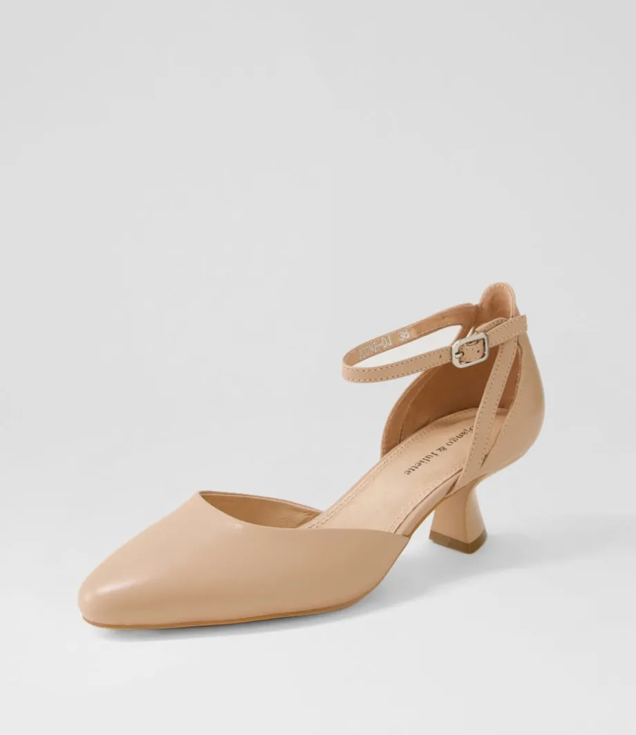 Deone Dark Nude Leather Heels<DJANGO & JULIETTE Clearance