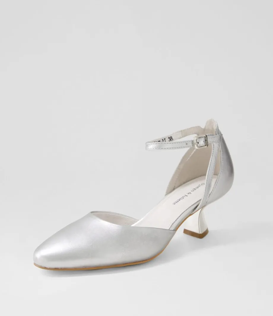 Deone Silver Leather Heels<DJANGO & JULIETTE Online