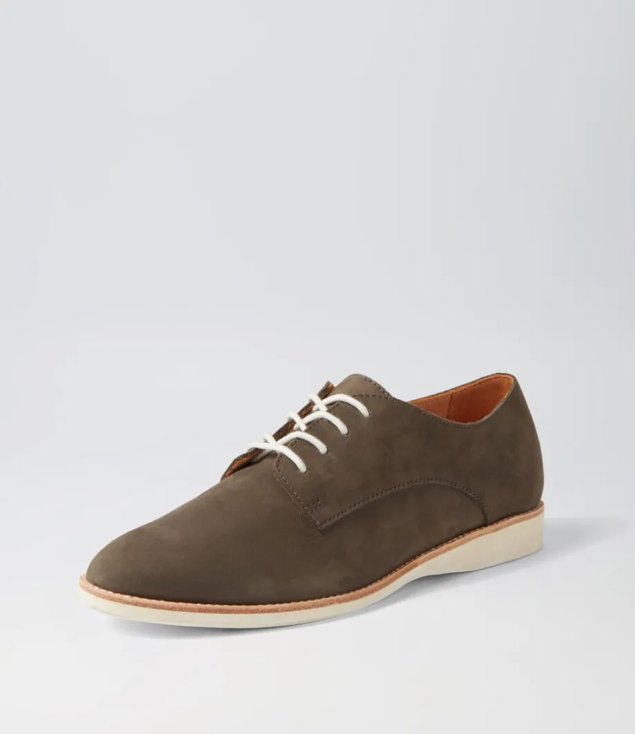 Derby Supersoft Peat Nubuck Lace Up Flats<ROLLIE New