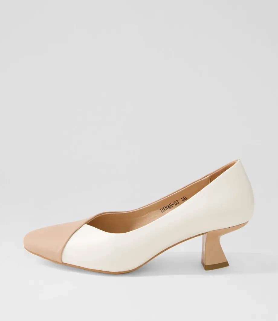 Dinah Dark Nude Ivory Leather Heels<DJANGO & JULIETTE Flash Sale