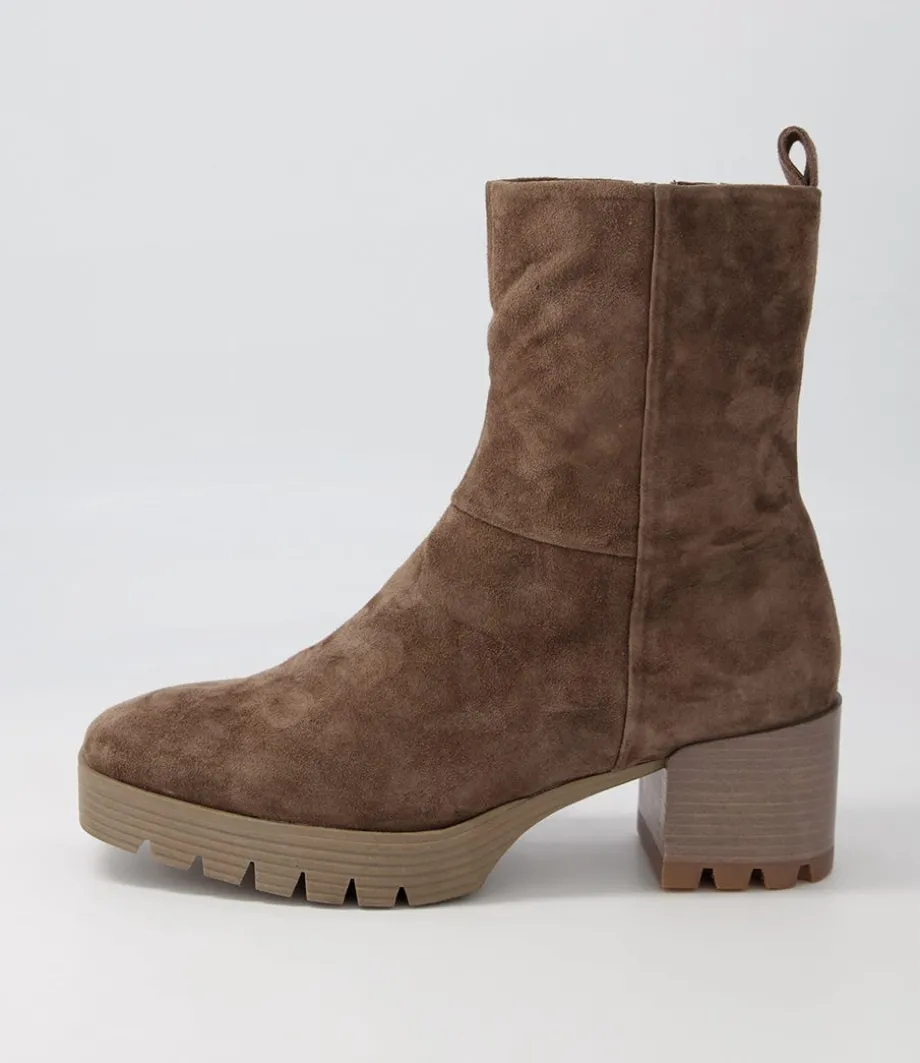 Dippy Dark Taupe Suede Ankle Boots<DJANGO & JULIETTE Sale