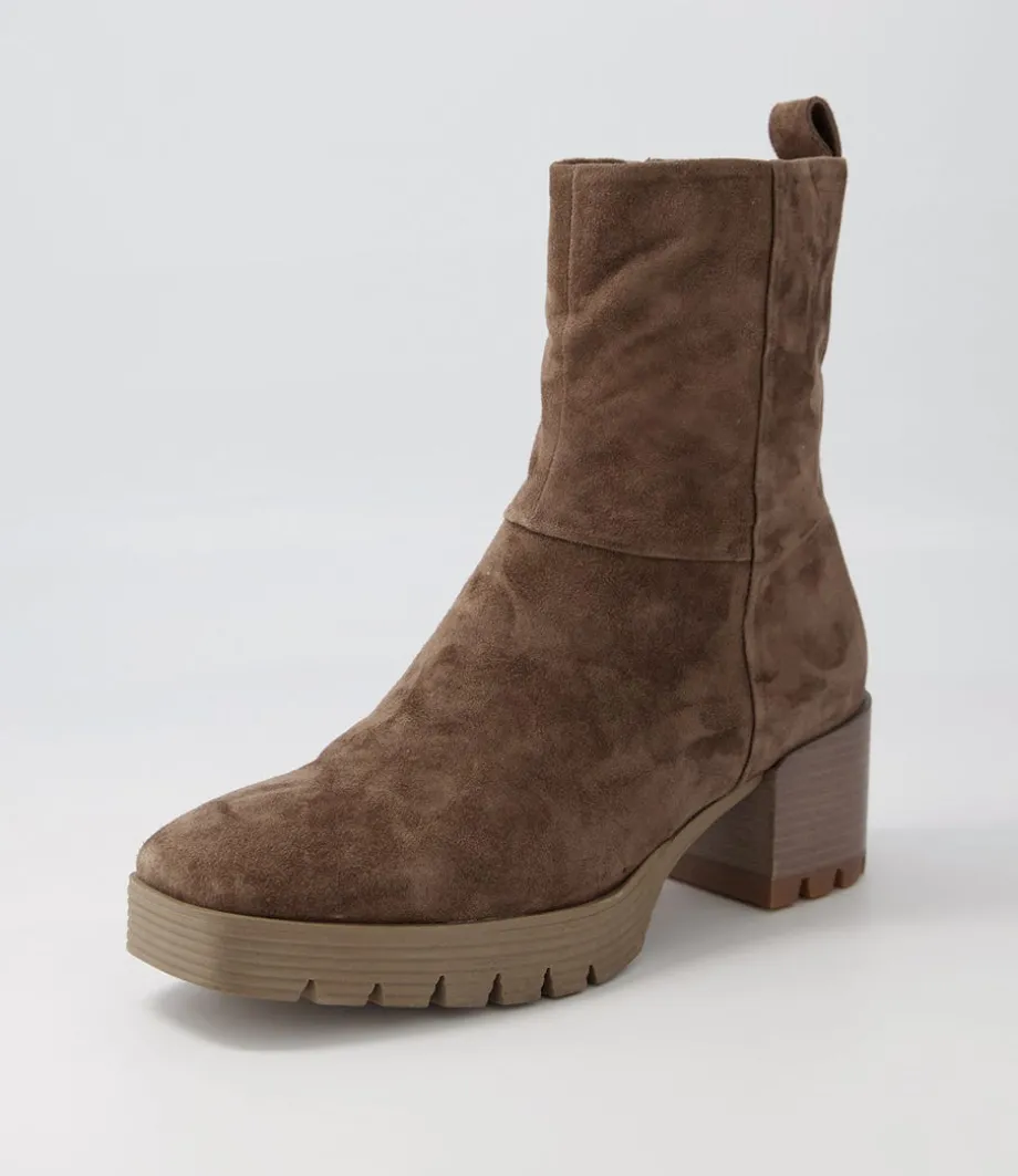 Dippy Dark Taupe Suede Ankle Boots<DJANGO & JULIETTE Sale