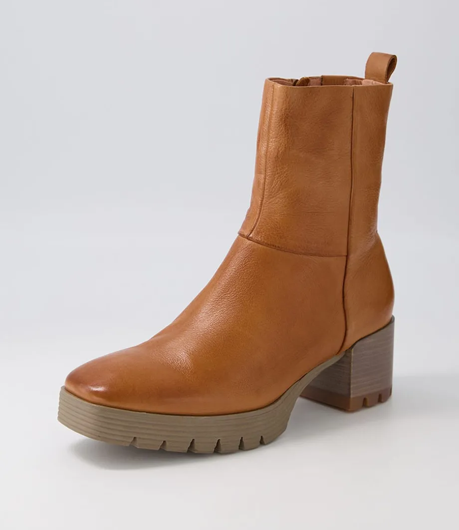 Dippy Tan Leather Ankle Boots<DJANGO & JULIETTE Discount