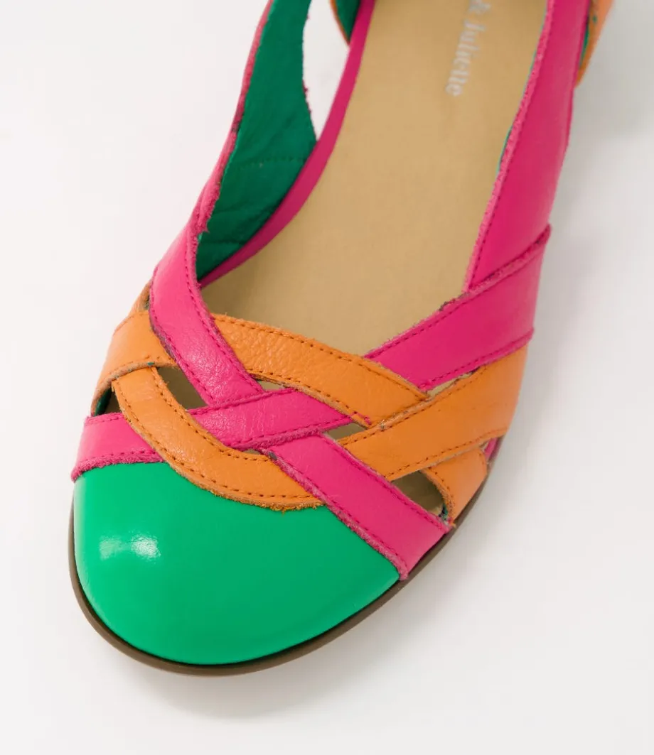 doddo_bright_emerald_orange_multi_ballet_flats_3.webp Doddo Bright Emerald Orange Multi Ballet Flats<DJANGO & JULIETTE Best