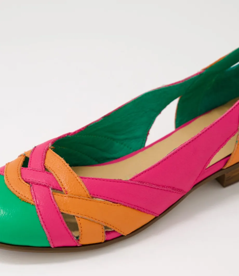 doddo_bright_emerald_orange_multi_ballet_flats_4.webp Doddo Bright Emerald Orange Multi Ballet Flats<DJANGO & JULIETTE Best