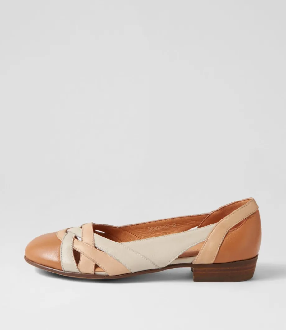 Doddo Dark Tan Camel Multi Ballet Flats<DJANGO & JULIETTE Hot