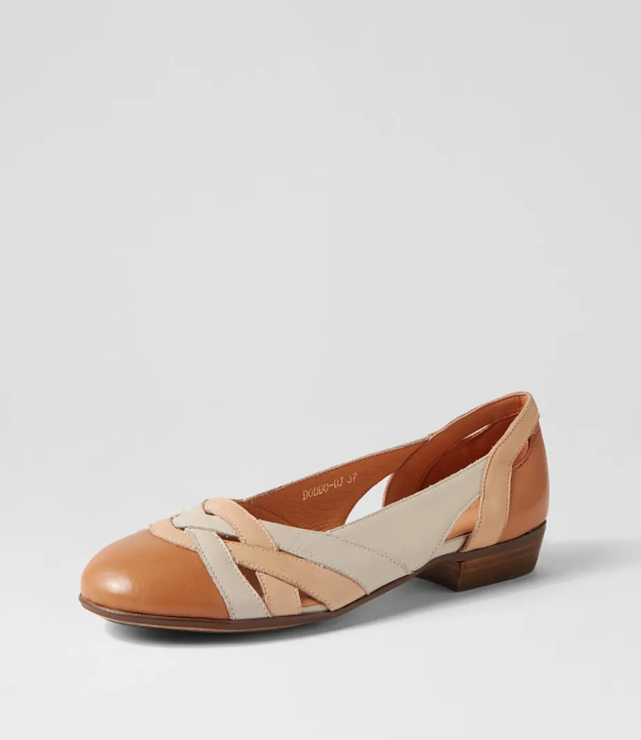 Doddo Dark Tan Camel Multi Ballet Flats<DJANGO & JULIETTE Hot