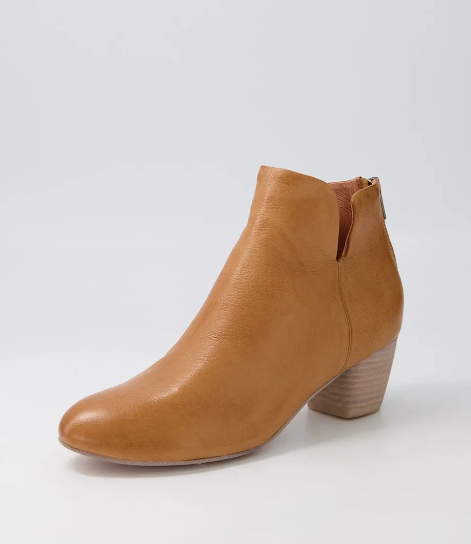 Dollars Dark Tan Leather Ankle Boots<DJANGO & JULIETTE Best Sale