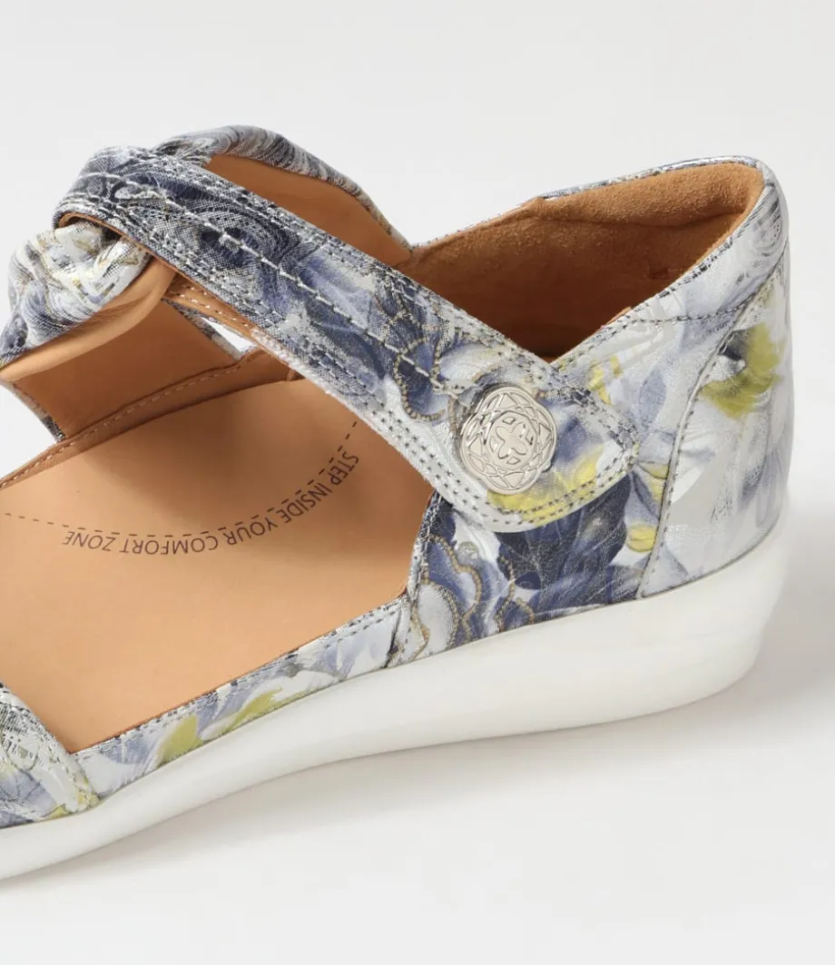 doxie_w_navy_silver_floral_leather_sandals_4.webp Doxie W Navy Silver Floral Leather Sandals<ZIERA Sale