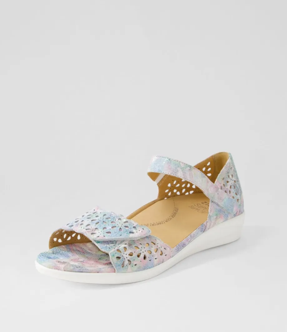 Dusty W Pastel Metal Leather Sandals<ZIERA Discount