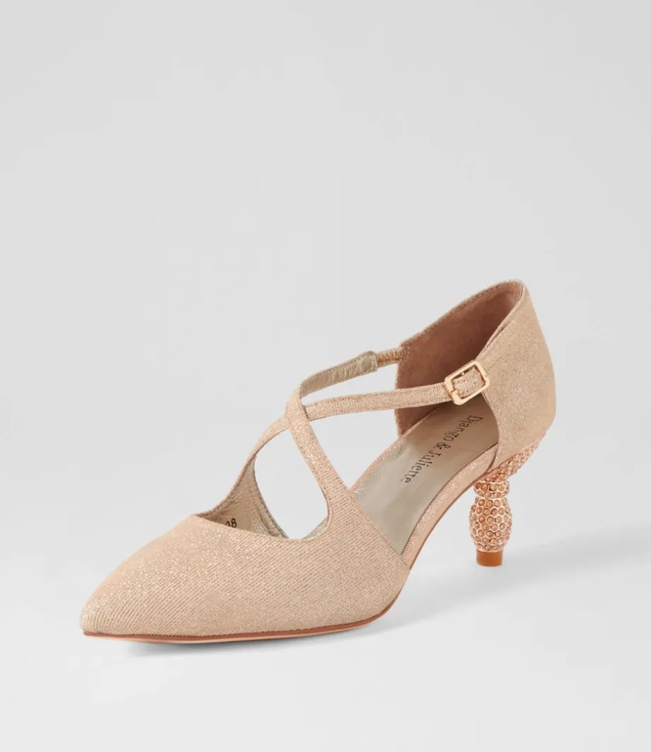 Electrik Champagne Sparkle Fabric Heels<DJANGO & JULIETTE Shop