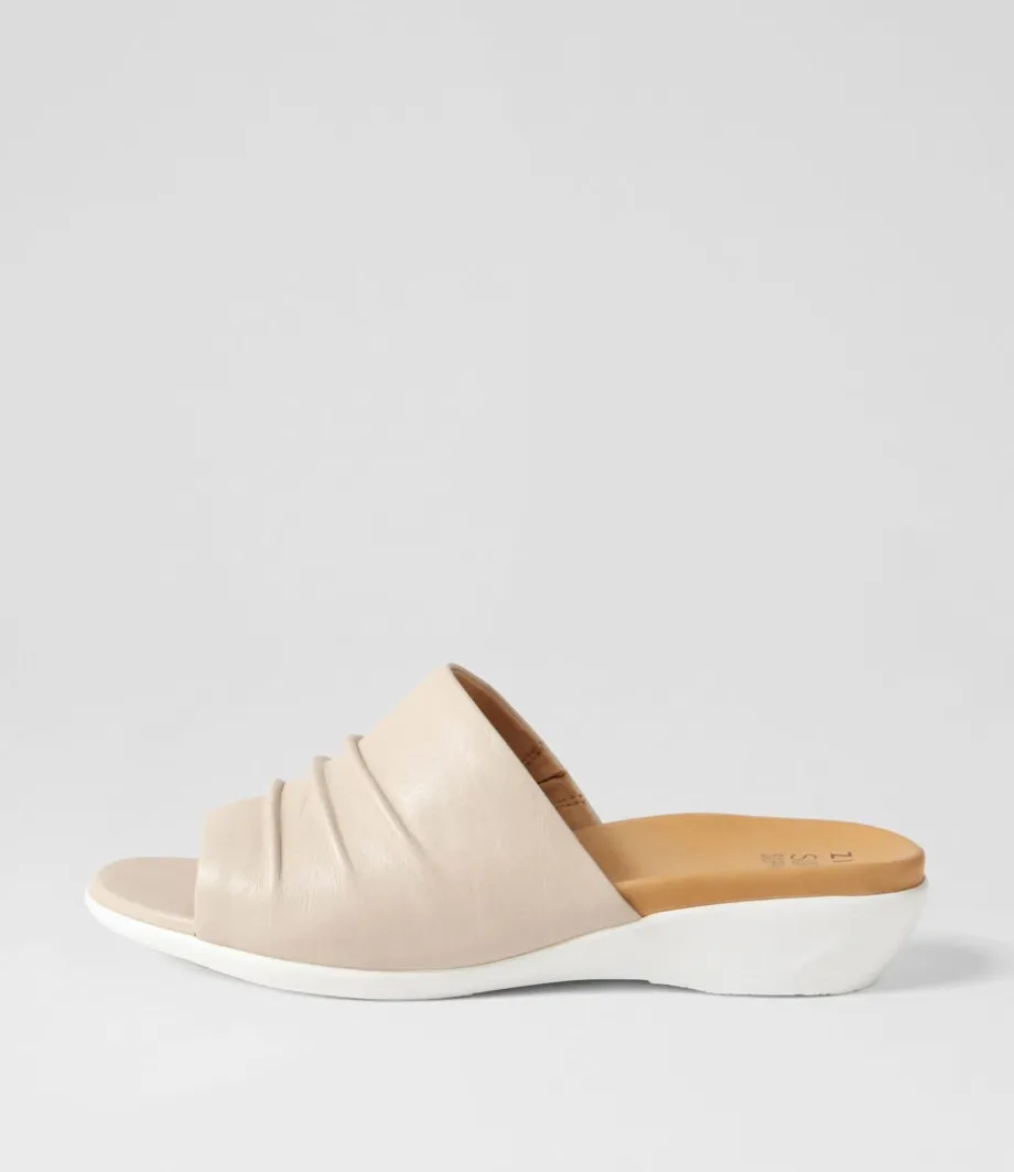 Elija Xw Almond Leather Slides<ZIERA Clearance