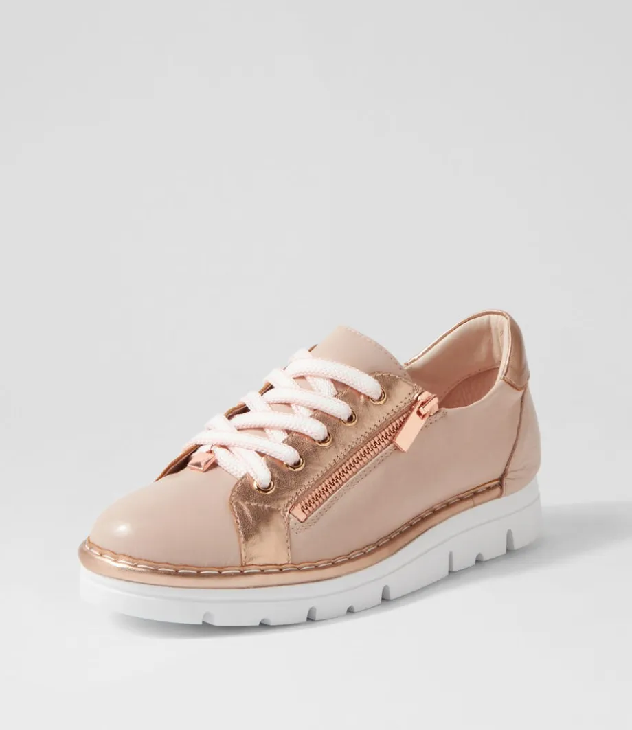 Elos Dusty Pink Pale Rose Gold Leather Sneakers<TOP END Hot