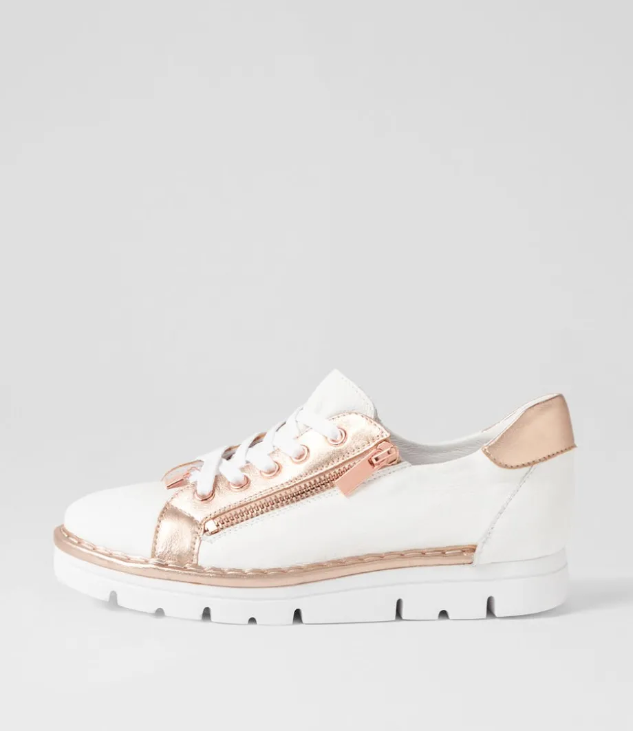 Elos White Pale Rose Gold Leather Sneakers<TOP END Clearance