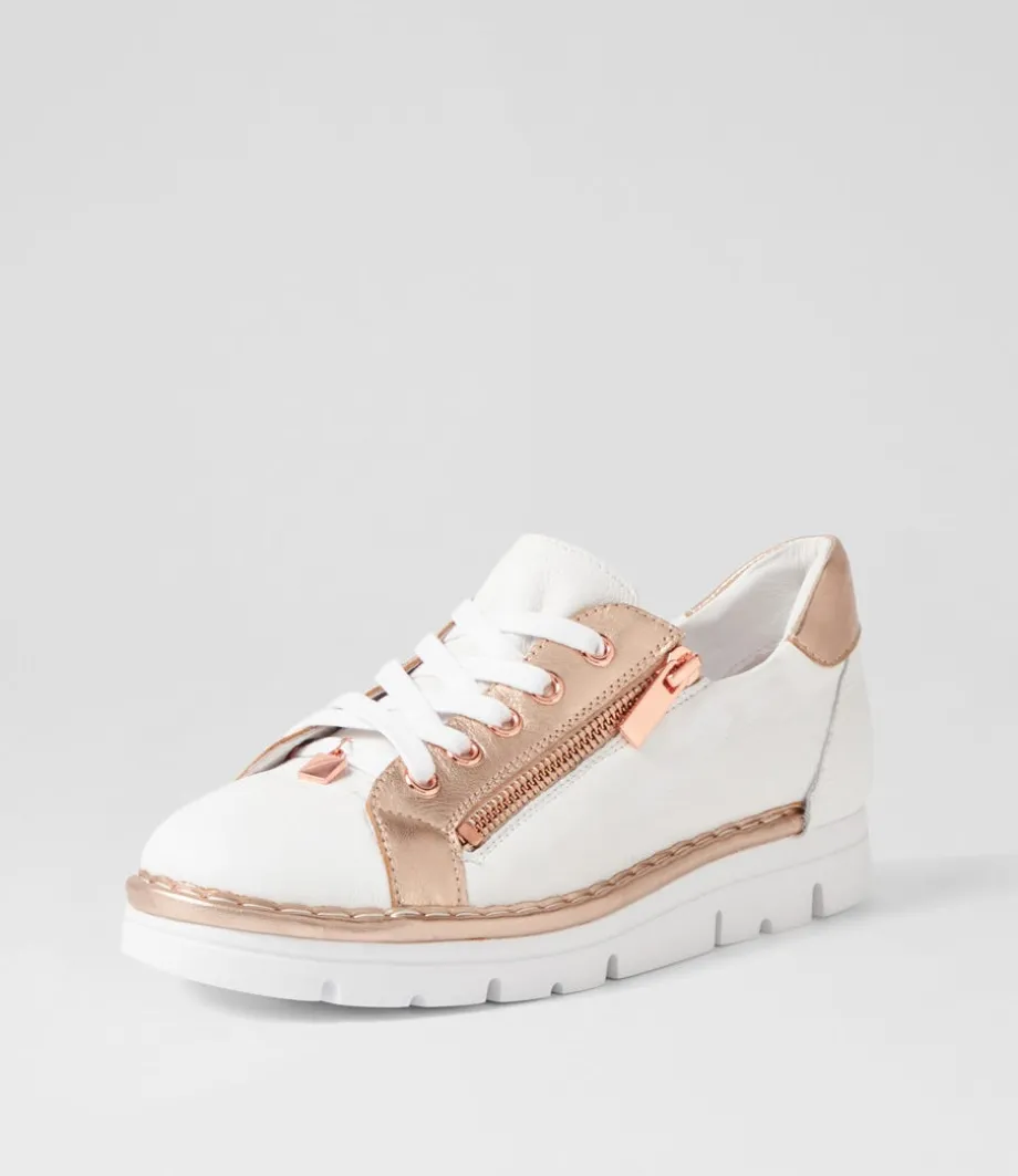 Elos White Pale Rose Gold Leather Sneakers<TOP END Clearance