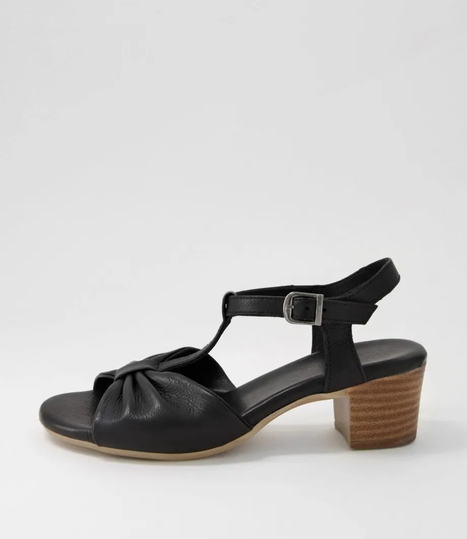 Emin Black Leather Sandals<DIANA FERRARI Cheap