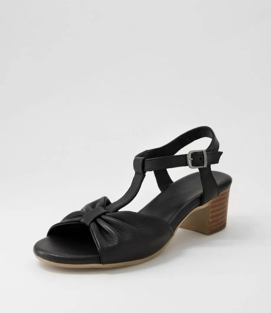 Emin Black Leather Sandals<DIANA FERRARI Cheap