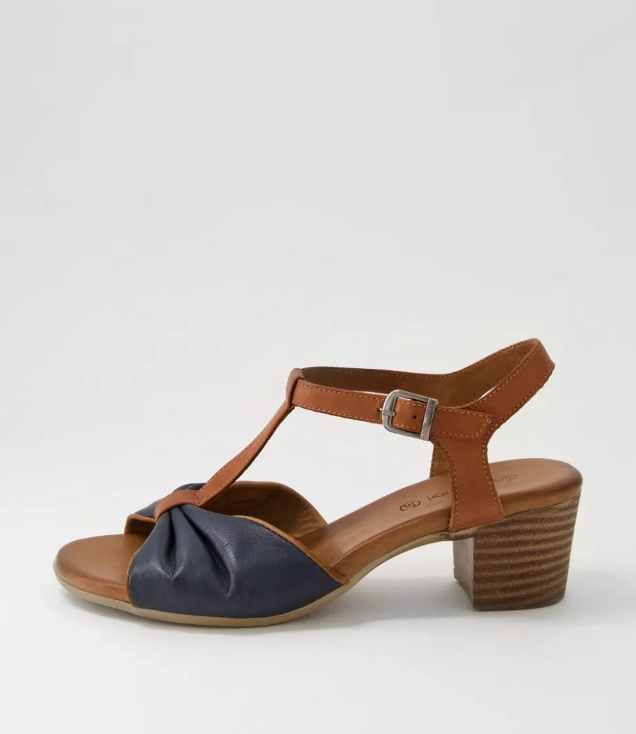 Emin Navy Tan Leather Sandals<DIANA FERRARI Outlet