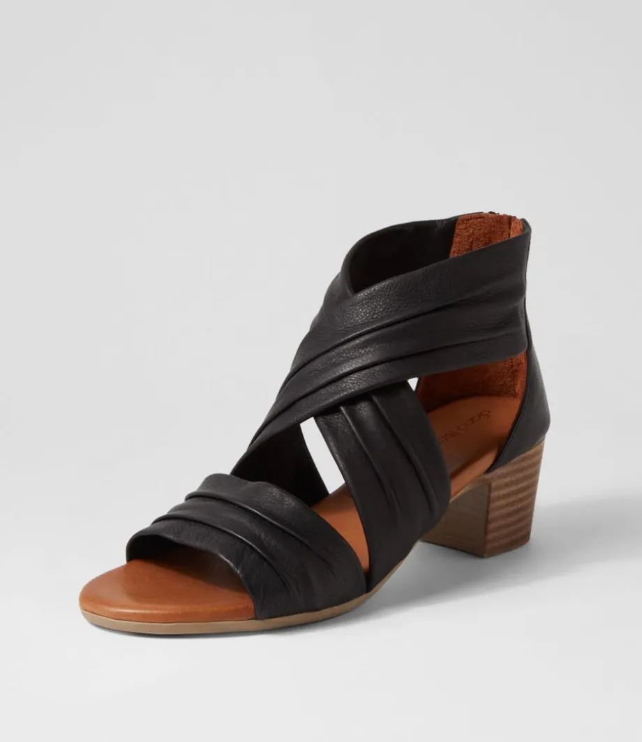 Enko Black Leather Sandals<DIANA FERRARI Sale