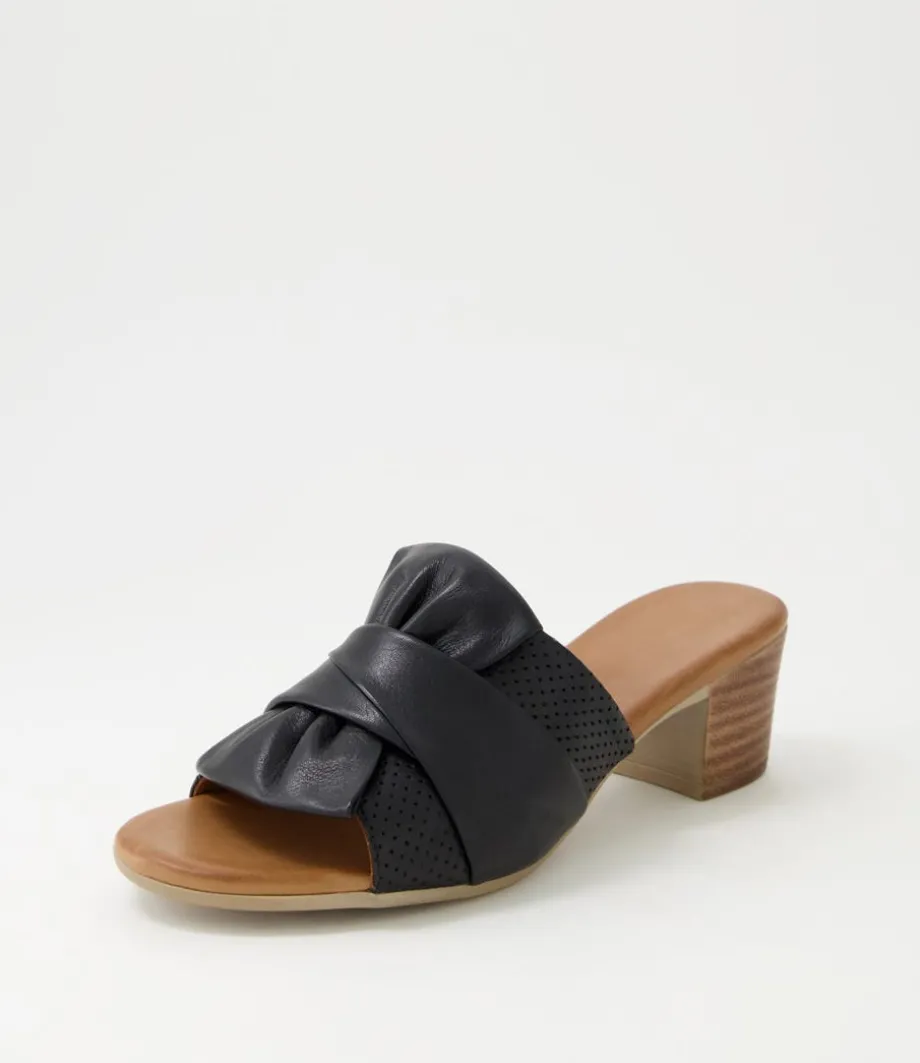 Enom Black Leather Sandals<DIANA FERRARI New
