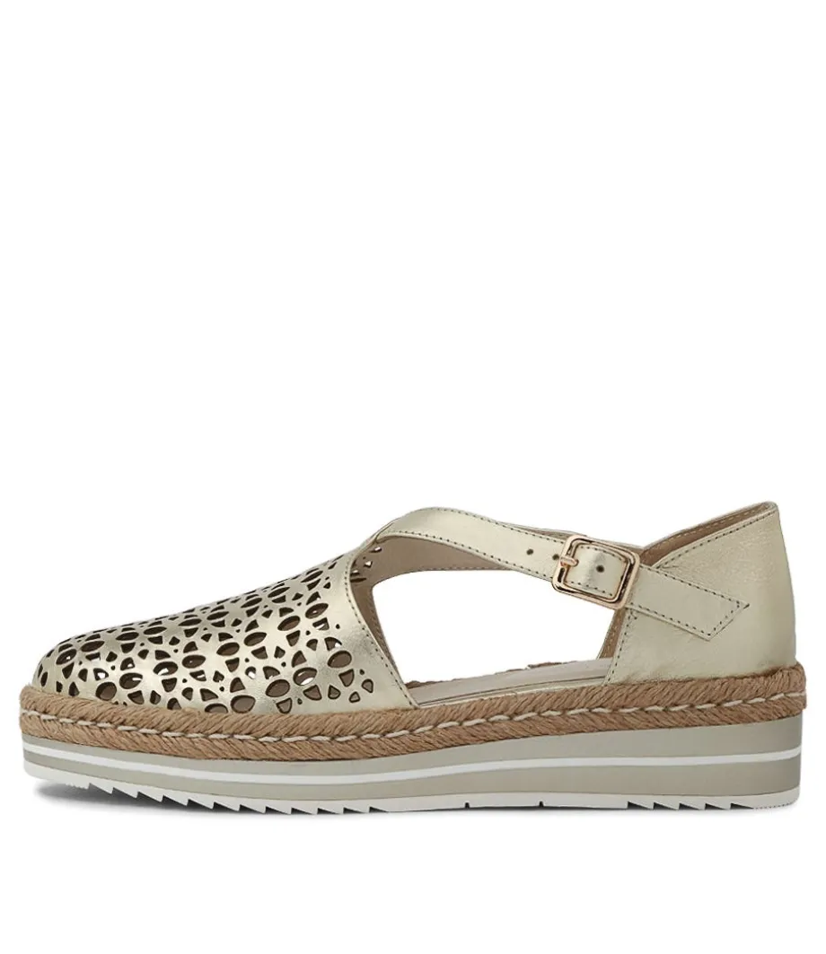 Erika Pale Gold Leather Espadrilles<DJANGO & JULIETTE Sale
