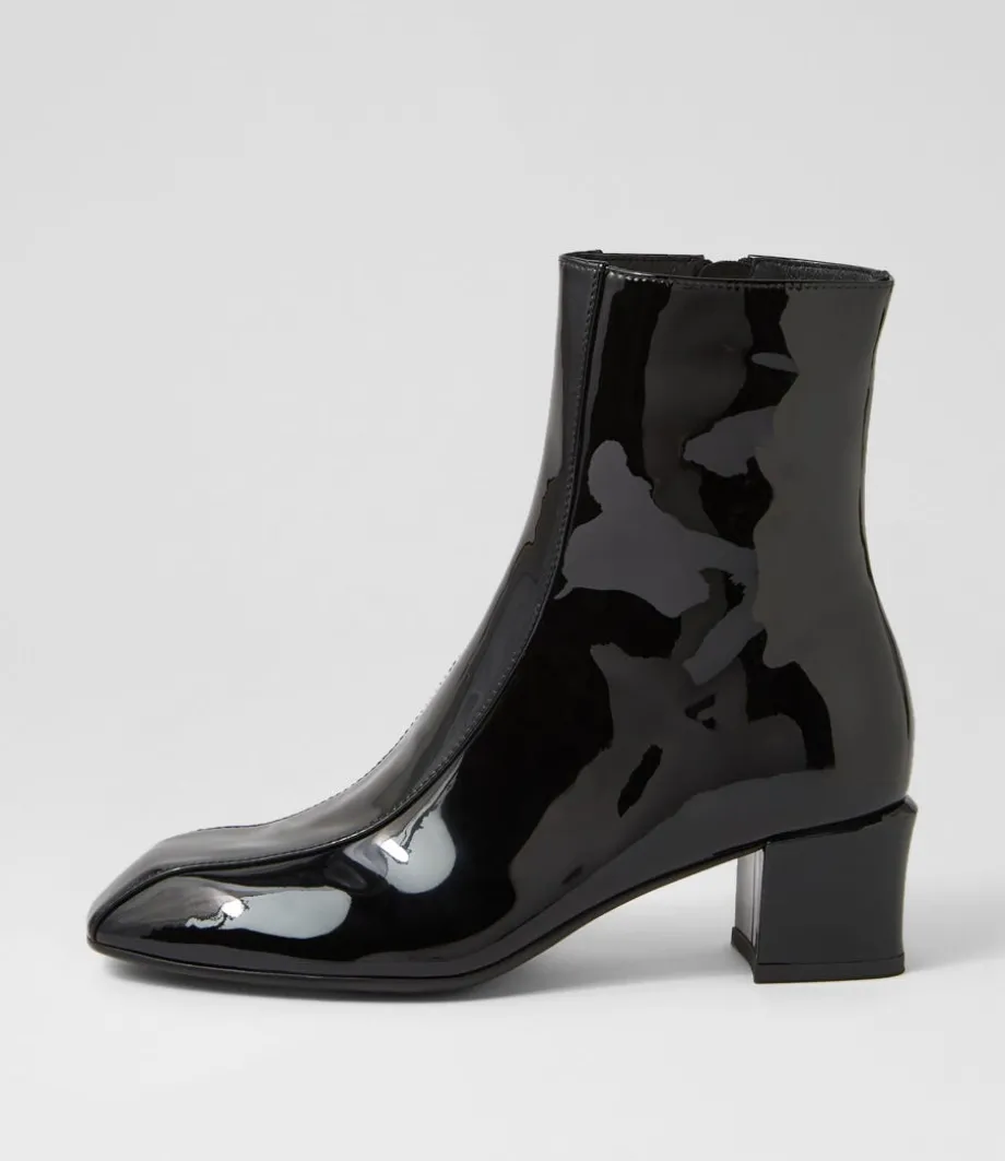 Eshal Black Patent Leather Ankle Boots<TOP END Fashion