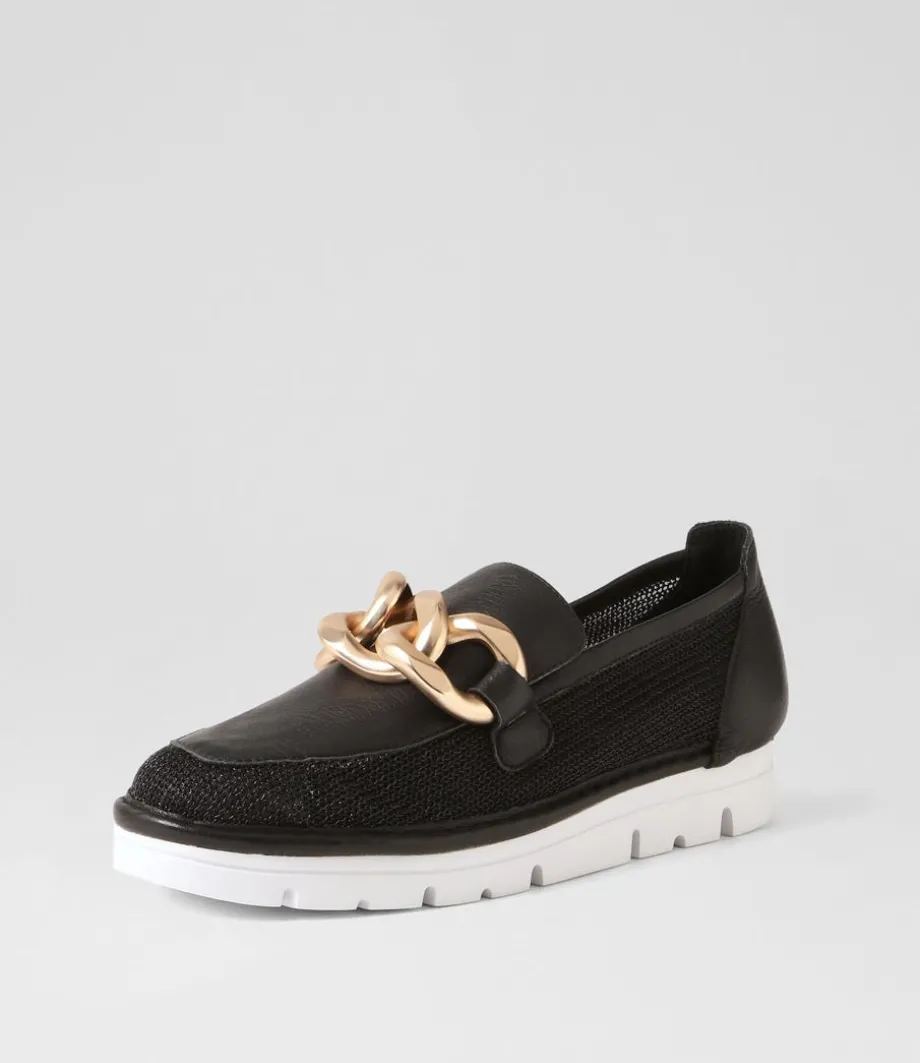 Esin Black Mesh Leather Sneakers<TOP END Cheap