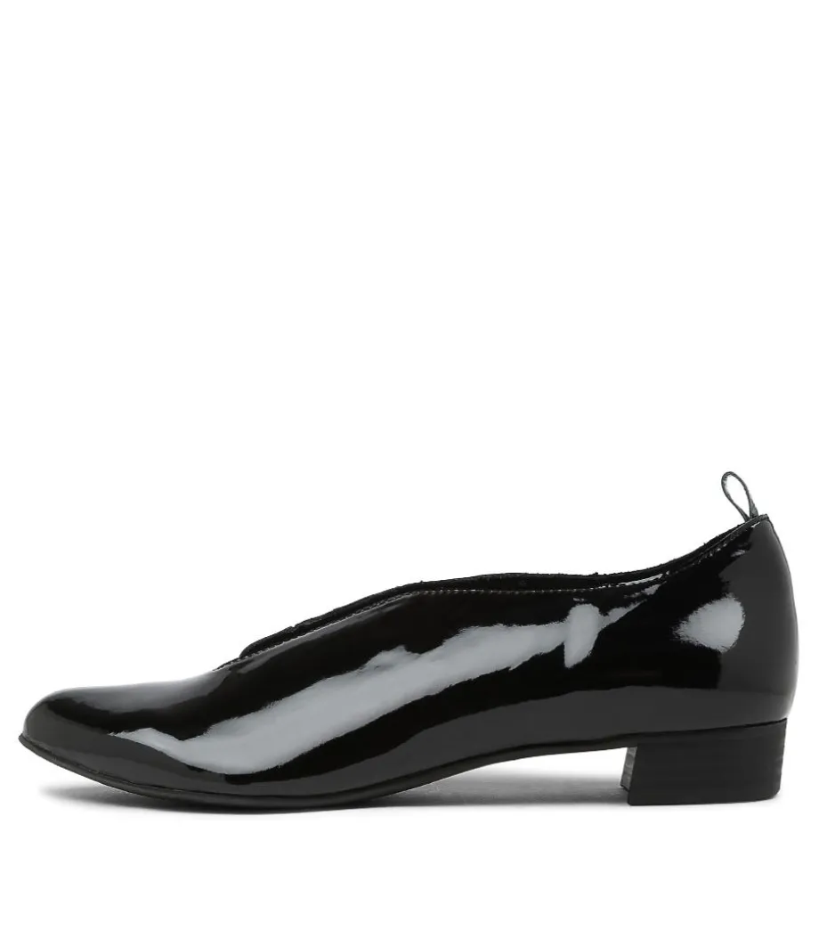 Esker Black Patent Leather Flat Shoes<DJANGO & JULIETTE Store