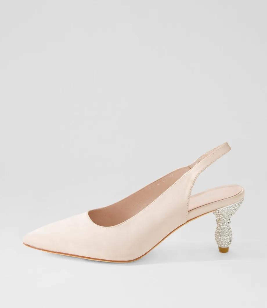Espen Nude Satin Heels<DJANGO & JULIETTE Cheap