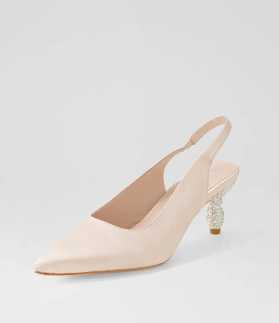 Espen Nude Satin Heels<DJANGO & JULIETTE Cheap