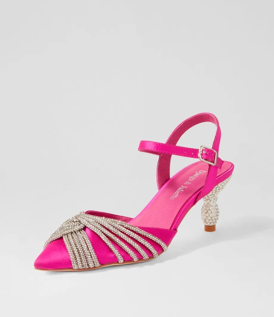 Eugenie Hot Pink Satin Heels<DJANGO & JULIETTE Best