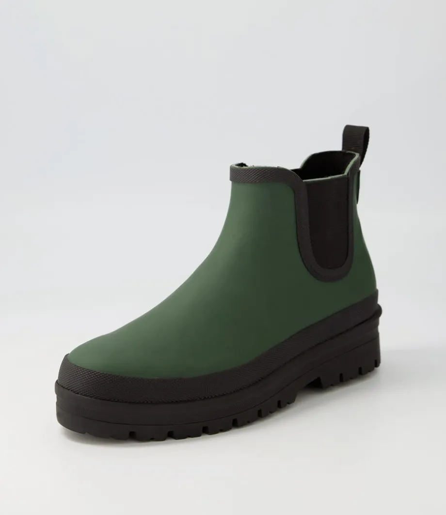 Everlane Olive Black Gumboots<DIANA FERRARI Shop