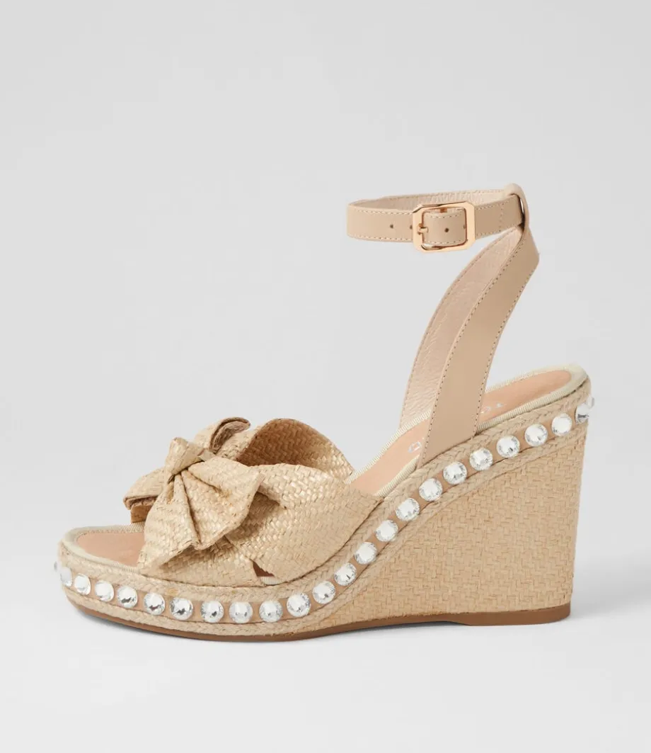 Evone Natural Synthetic Raffia Leather Espadrilles<TOP END Cheap